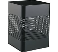 Металлическая квадратная мусорная корзина DURABLE с декоративной перфорацией, 18,5 литров, черная 332101