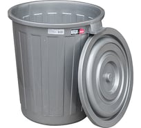 Круглый мусорный бак BORA 73 л 565х500 мм пластик темно-серый 1/7 ПЛ-BO256t