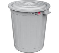Круглый мусорный бак BORA 73 л 565х500 мм пластик серый 1/7 ПЛ-BO256g