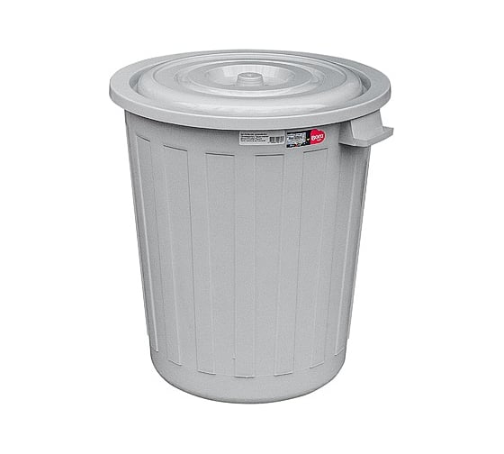 Круглый мусорный бак BORA 73 л 565х500 мм пластик серый 1/7 ПЛ-BO256g