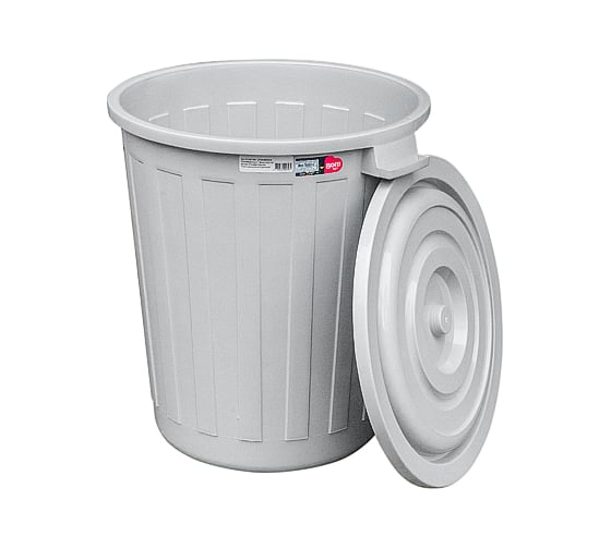 Круглый мусорный бак BORA 73 л 565х500 мм пластик серый 1/7 ПЛ-BO256g