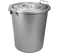 Круглый мусорный бак BORA 27 л 405х355 мм с крышкой на зажимах пластик 1/20 ПЛ-BO253dg