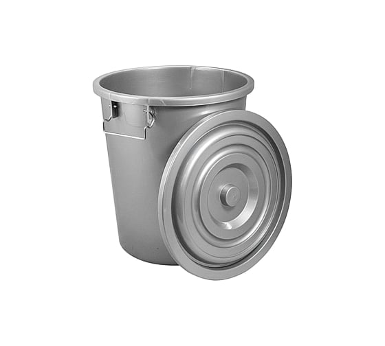 Круглый мусорный бак BORA 27 л 405х355 мм с крышкой на зажимах пластик 1/20 ПЛ-BO253dg