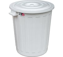 Круглый мусорный бак BORA 73 л 565х500 мм пластик белый 1/7 ПЛ-BO256w