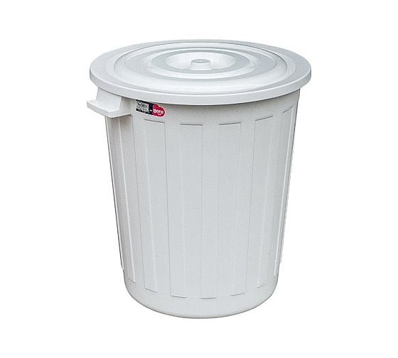 Круглый мусорный бак BORA 73 л 565х500 мм пластик белый 1/7 ПЛ-BO256w