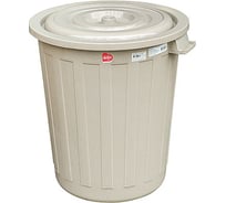 Круглый мусорный бак BORA 73 л 565х500 мм пластик коричневый 1/7 ПЛ-BO256h