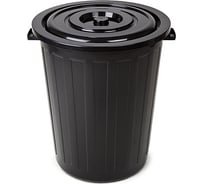 Круглый мусорный бак BORA 105 л 660х550 мм пластик черный 1/6 ПЛ-BO251ch