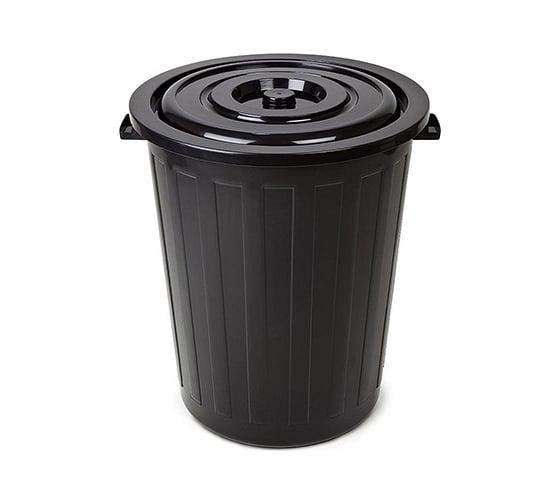 Круглый мусорный бак BORA 105 л 660х550 мм пластик черный 1/6 ПЛ-BO251ch