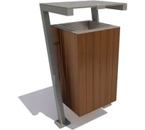 Урна 7 скамеек Гамма, RAL 7016, сосна, палисандр 67098/ГАММА/7016/С_ПАЛ