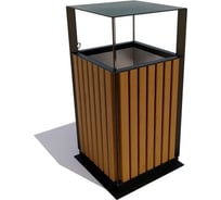 Урна-пепельница 7 скамеек Эстет, сосна, тик 67100/ЭСТ_ПЕП/9005/C_ТИК