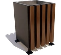 Уличная урна 7 скамеек Компаньон, RAL 9005, сосна, палисандр 67019/КОМП/9005/С_ПАЛ 17821534