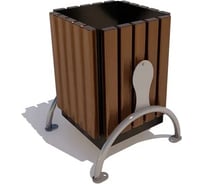 Уличная урна 7 скамеек Берлин, опора металлик, сосна, палисандр 67055/БРЛН/7779/С_ПАЛ