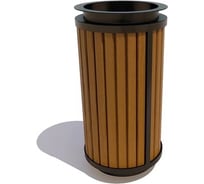 Уличная урна 7 скамеек Стрит, сосна, тик 67058/СТРТ/9005/C_ТИК