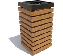 Уличная урна 7 скамеек Аллея, сосна, дуб 67062/АЛЛ/9005/C_ДУБ 17822146