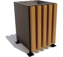 Уличная урна 7 скамеек Компаньон, RAL 9005, сосна, дуб 67019/КОМП/9005/C_ДУБ 17822164