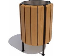 Уличная урна 7 скамеек Гео, сосна, дуб 67040/ГЕО/9005/С_ДУБ