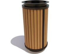 Уличная урна 7 скамеек Стрит, сосна, дуб 67058/СТРТ/9005/C_ДУБ