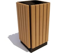 Уличная урна 7 скамеек Вертикаль, сосна, дуб 67023/ВЕРТ/9005/С_ДУБ