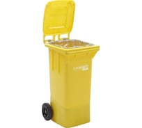 Большой пластмассовый контейнер для мусора EUROKRAFTpro 120 л желтый 761329