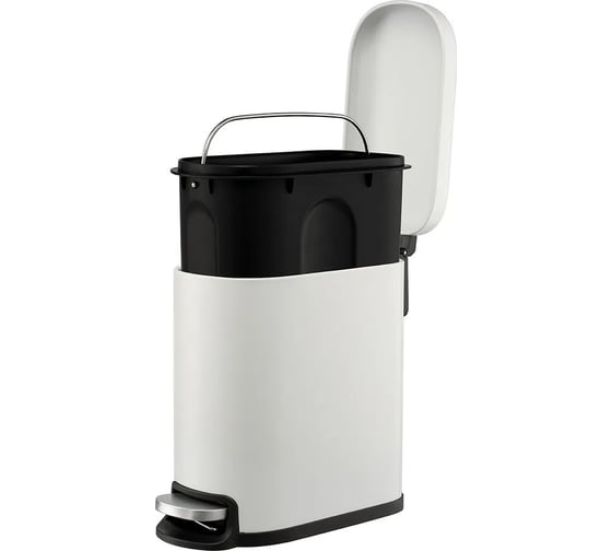 Мусорное ведро Smart Solutions с педалью, светло-серое, 5 л SS0000244