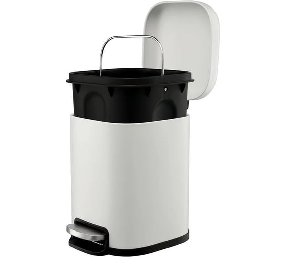 Мусорное ведро Smart Solutions с педалью, светло-серое, 6 л SS0000246