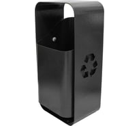 Прямоугольная уличная урна ПРОФМЕТСТИЛЬ серая МАФ-1 1143