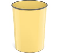 Корзина для бумаг ErichKrause литая, пластиковая, Iris, 13.5л, желтая 58087