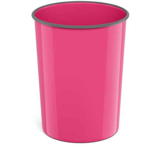 Корзина для бумаг литая пластиковая ErichKrause Bubble Gum, 13.5 л, розовая 58085 1