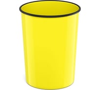Корзина для бумаг ErichKrause литая пластиковая Neon Solid, 13.5л, желтый 58081