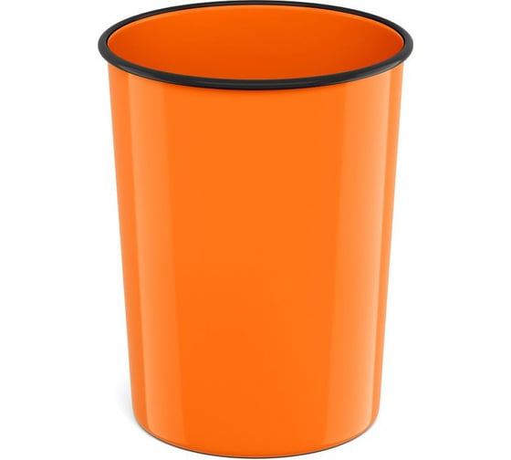 Корзина для бумаг ErichKrause литая пластиковая Neon Solid, 13.5л, оранжевая 58460 1