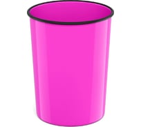 Корзина для бумаг ErichKrause литая пластиковая Neon Solid, 13.5л, розовый 58458