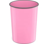 Корзина для бумаг ErichKrause литая пластиковая Pastel, 13.5л, розовый 58453