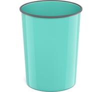 Корзина для бумаг ErichKrause литая пластиковая Pastel, 13.5л, мятный 58457