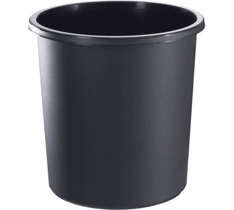 Корзина для бумаг Стамм 18 л, цельная, черная КР41