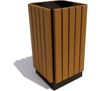 Уличная урна 7 скамеек Вертикаль, лиственная, тик 67023/ВЕРТ/9005/Л_ТИК