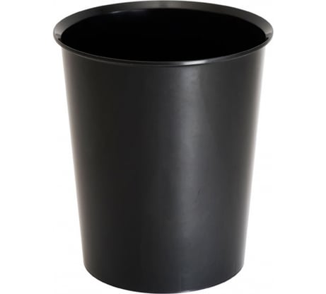 Корзина для бумаг Стамм 14 л, цельная, черная КР55