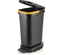 Мусорный бак с педалью Faplana BE-ECO 20л, черный-желтый 772.23361