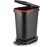 Мусорный бак с педалью Faplana BE-ECO 20л, черный-красный 772.23364