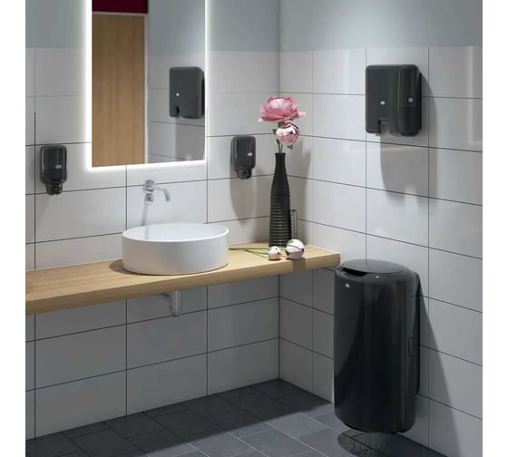 Корзина для мусора Tork 50 л, черная (крышка в комплект не входит) 563008