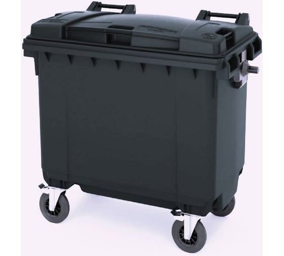 Мусорный контейнер INTELLPACK 1100 л на колёсах с крышкой, серый int - IP 0122C19GY 1
