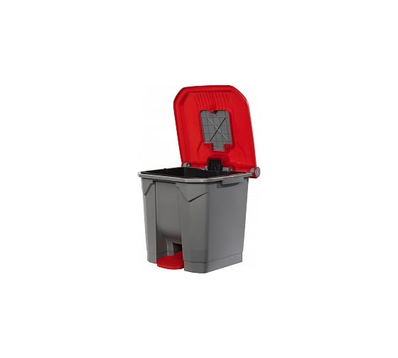 Мусорный контейнер INTELLPACK 30 л серый с красной крышкой, серым люком 11030GYRD