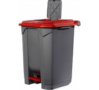 Мусорный контейнер INTELLPACK 50 л серый с красной крышкой, серым люком 11050GYRD