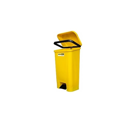 Мусорный контейнер INTELLPACK 60 л. с педалью и пакетодержателем, жёлтый 11060YE