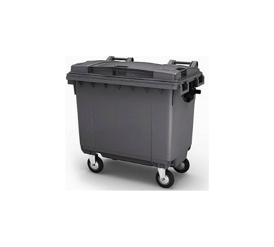 Мусорный контейнер INTELLPACK 660 л на колёсах с крышкой, серый int - IP 01660GY 1