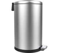 Урна PRIMANOVA с педалью и округлой крышкой 30 л, хром/чёрный, нержавеющая сталь, размер: 31,5x31,5x56 см M-E90-30-06