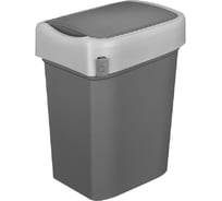 Контейнер для мусора п/п RESTOLA 430x330x630 50 л, с крышкой, цв. серый 36783