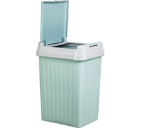 Бак для мусора HAPPI DOME 16 литров, прямоугольный, с крышкой, кнопка, голубой, полипропилен HDB-038-16