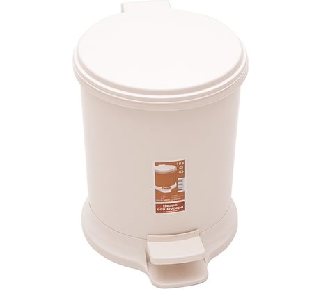 Мусорное ведро с педалью Элластик-Пласт 7л., белое, ЭП 962194