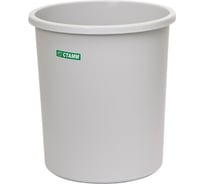 Корзина для бумаг Стамм 18 л, цельная, серая КР42