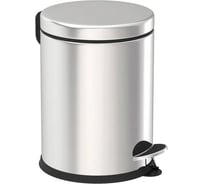 Урна для мусора PRIMANOVA 20 л из стали с крышкой и педалью, круглая, внутренний пластиковый контейнер, размер 29x29x62 см D-414400